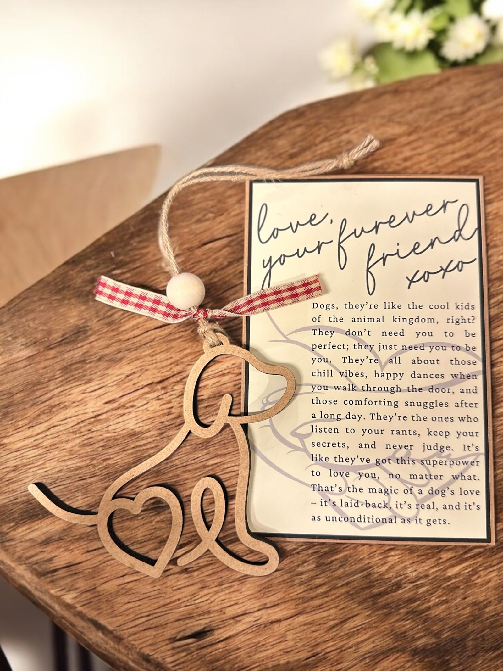 Furever Friend Dog Story Card Ornament