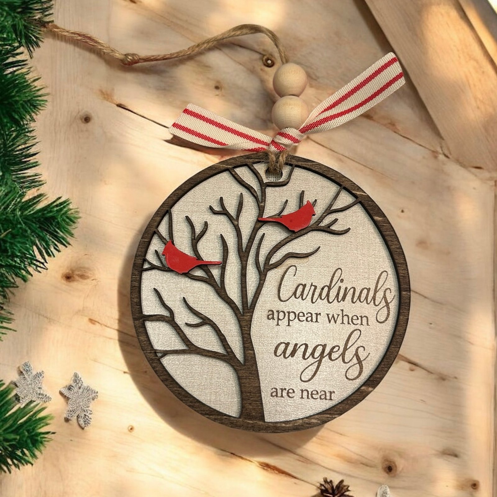 Christmas Ornament- Cardinals Appear When Angels are Near
