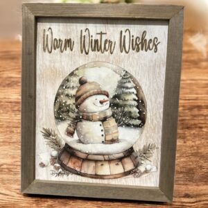 Warm Winter Wishes Snowman - Framed