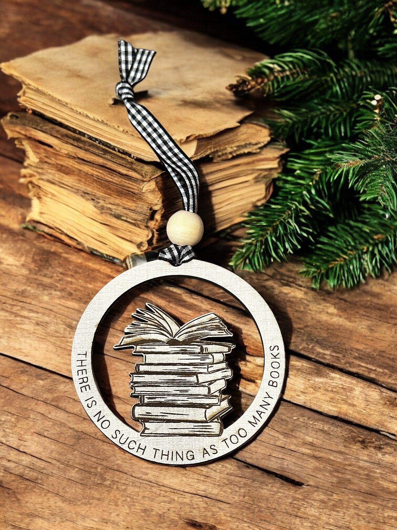 Christmas Ornament - There Is No Such Thing As Too Many Books