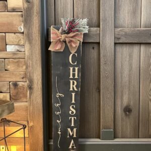 Rustic Black Merry Christmas Porch Sign -5ft Pick Up Only*
