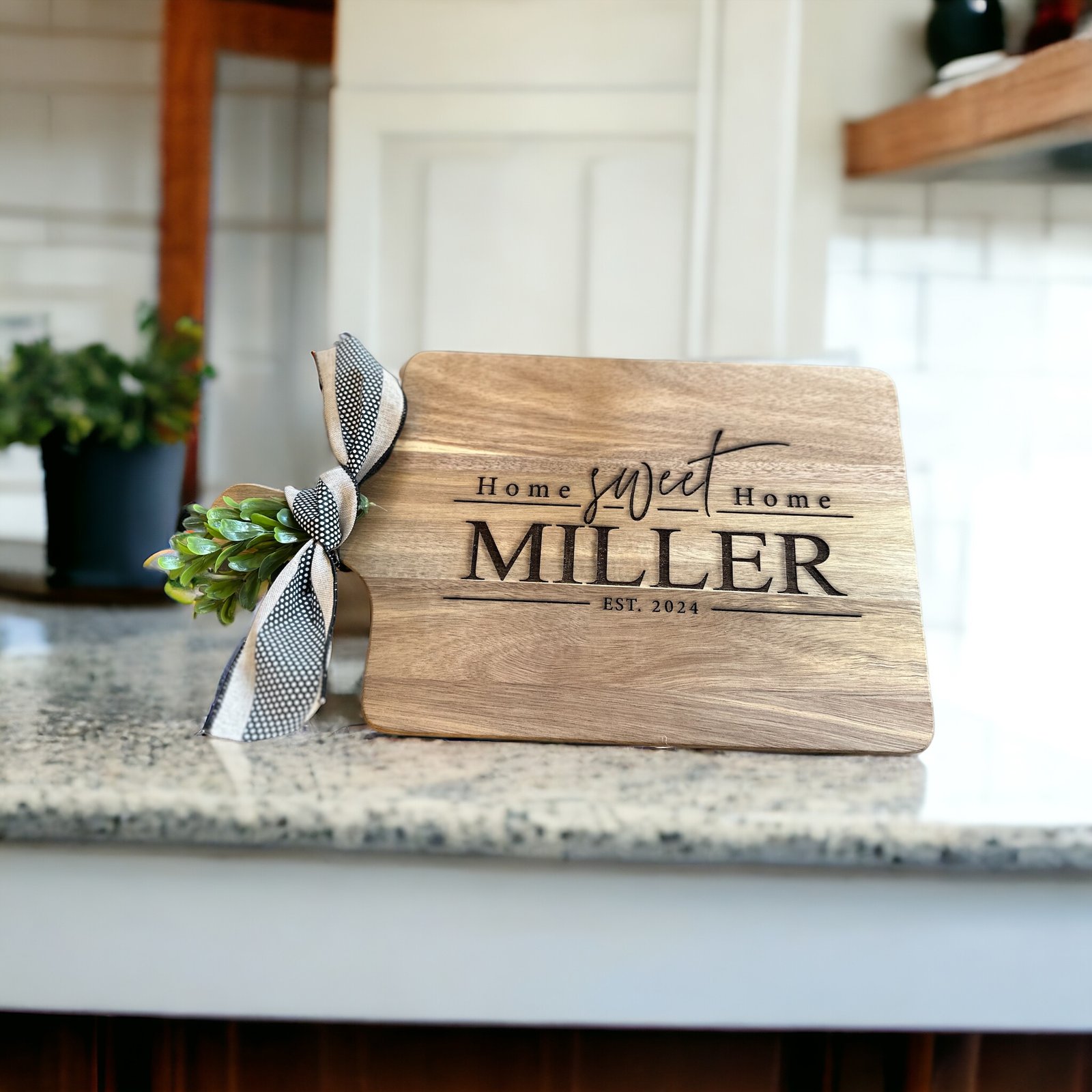 Personalized “Home Sweet Home” Cutting Board