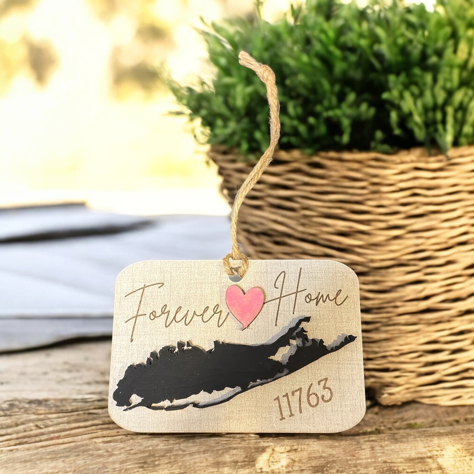 Forever Home – Long Island Personalized Wood Ornament
