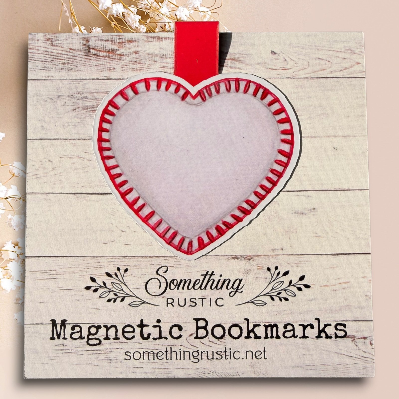 Magentic Bookmark - Baseball Heart