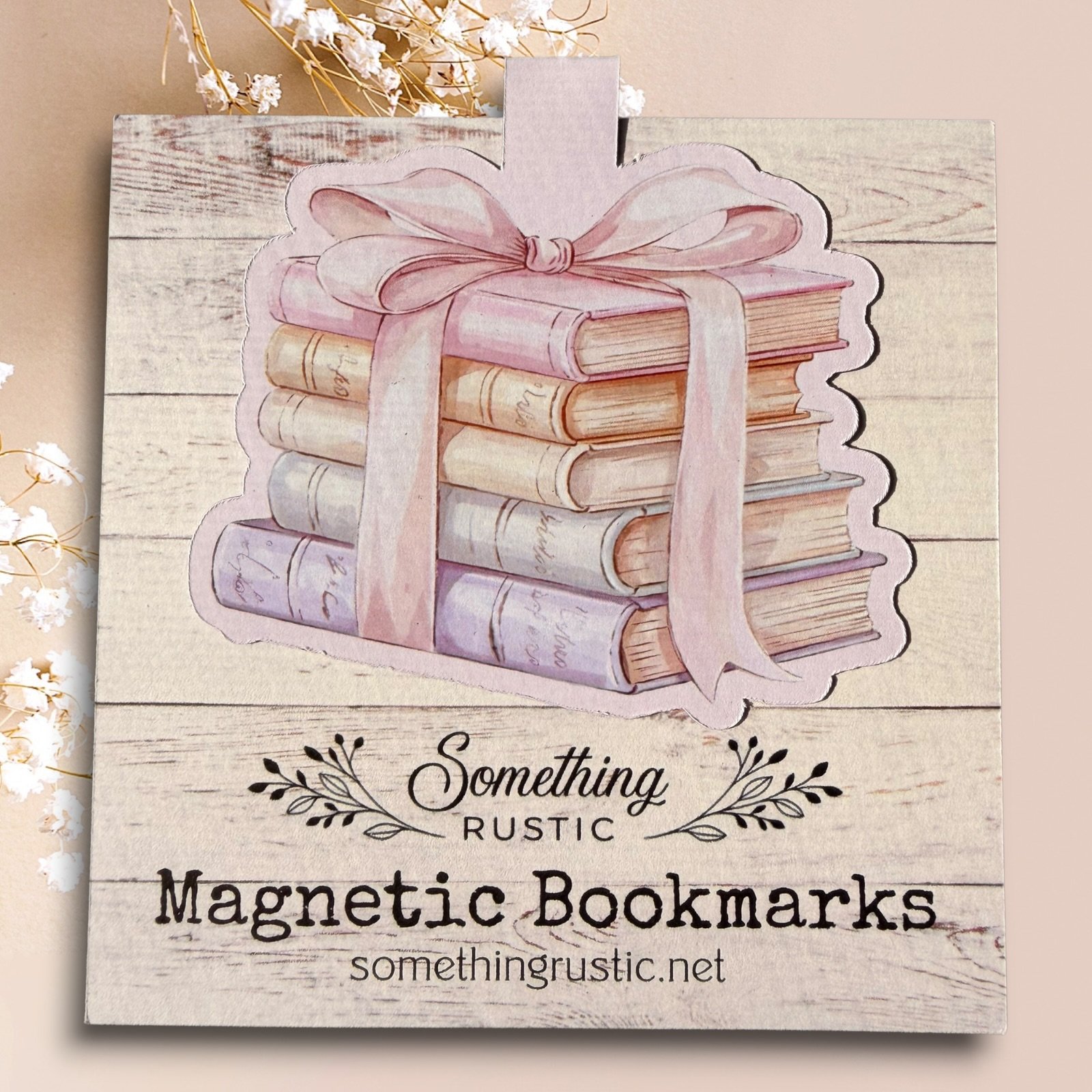 Magnetic Bookmark - Books with a bow