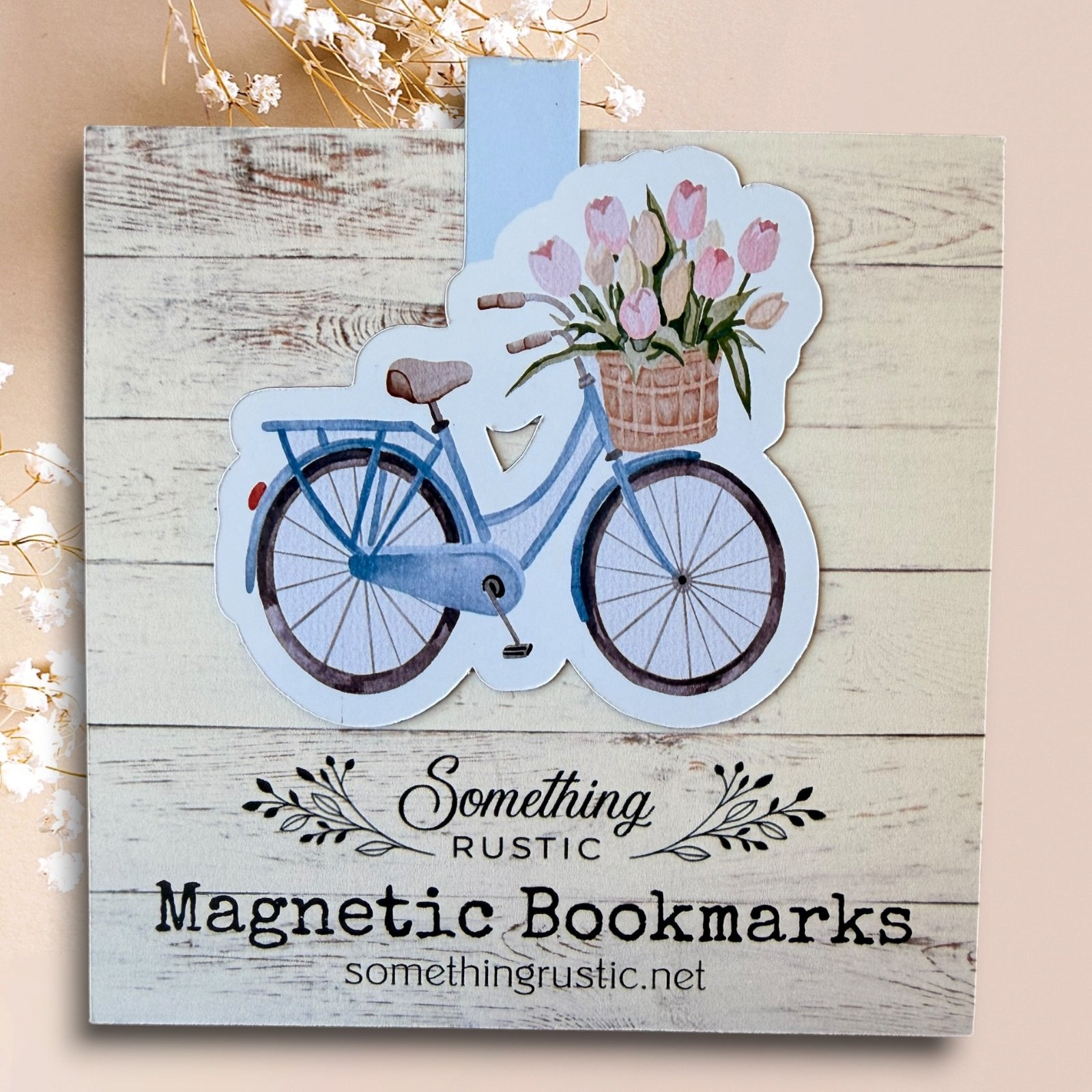 Magnetic Bookmark - Blue Vintage Bike