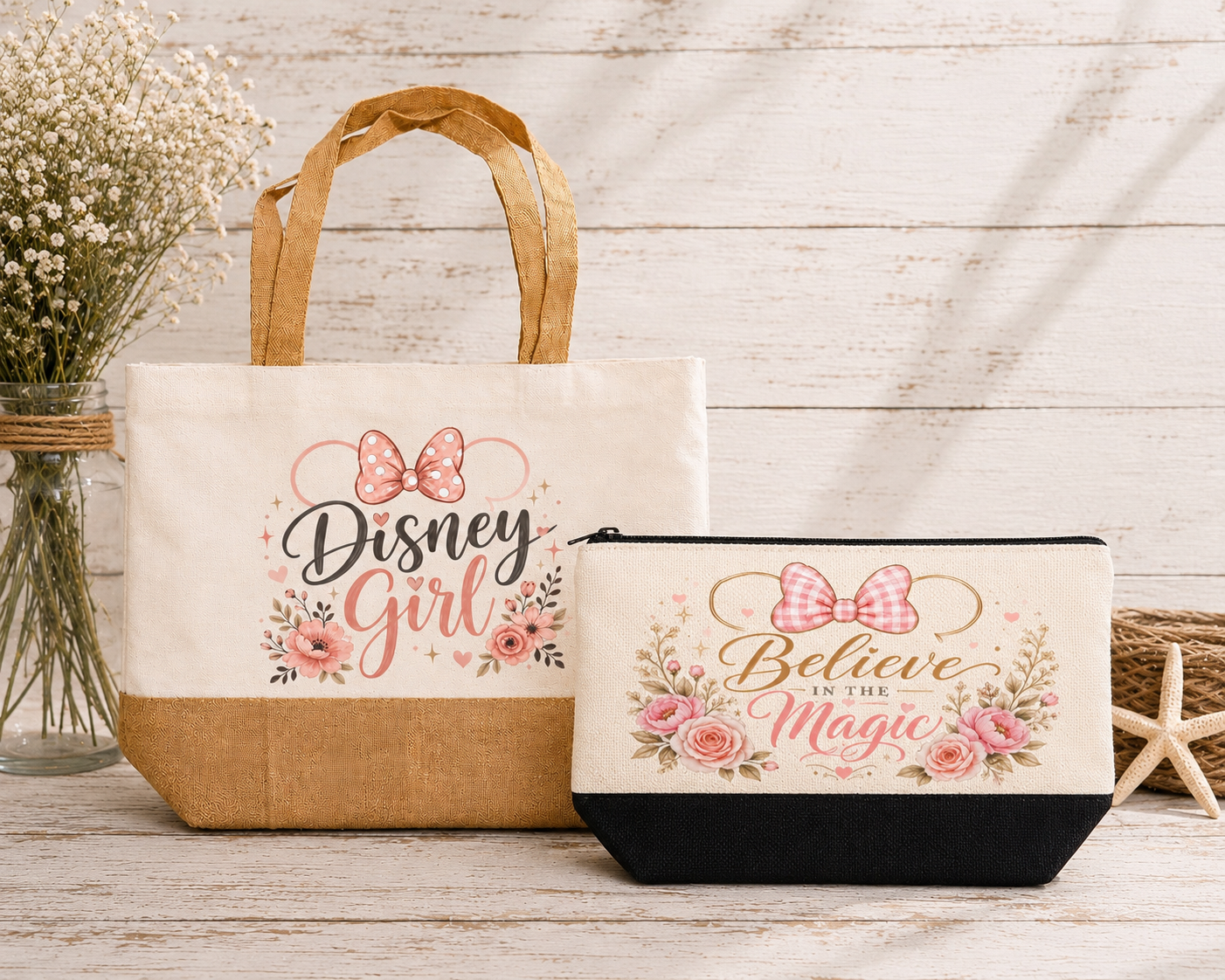 Disney Girl Tote & Believe in the Magic Pouch Gift Set